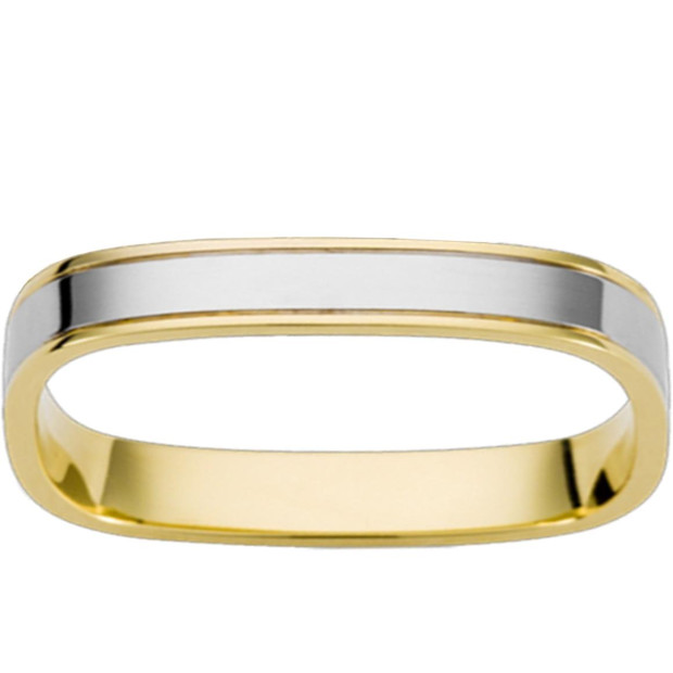 Orphelia Orphelia® Unisex's Sterling Silver Wedding Ring - Silver/Gold OR6860/L/LE/35/54