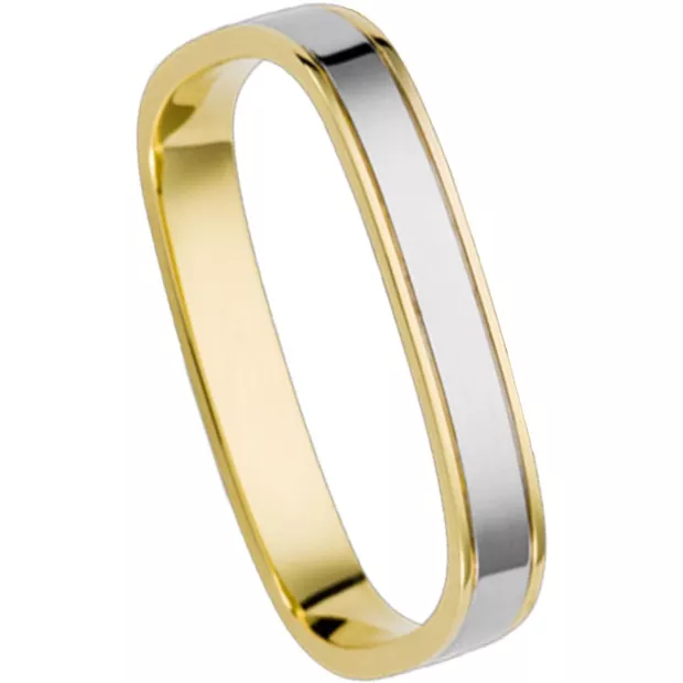 orphelia Orphelia® Unisex's Sterling Silver Wedding ring - Silver/Gold OR6860/L/LE/35/54
