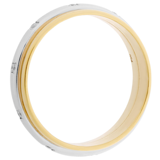 Orphelia Orphelia® Unisex's Two-Tone 18C Ring - Silver/Gold RD-33401