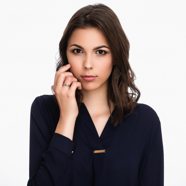 Orphelia Orphelia® Unisex's Two-Tone 18C Ring - Silver/Gold RD-33401