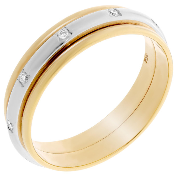 orphelia Orphelia® Unisex's Two-Tone 18C Ring - Silver/Gold RD-33401