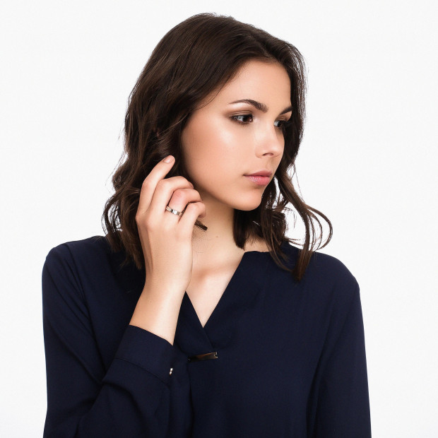 Orphelia Orphelia® Unisex's Whitegold 18C Ring - Silver RD-33331/1