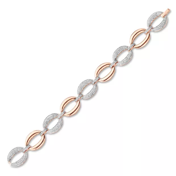 orphelia Orphelia® Women's Sterling Silver Bracelet - Silver/Rose ZA-7211/RG