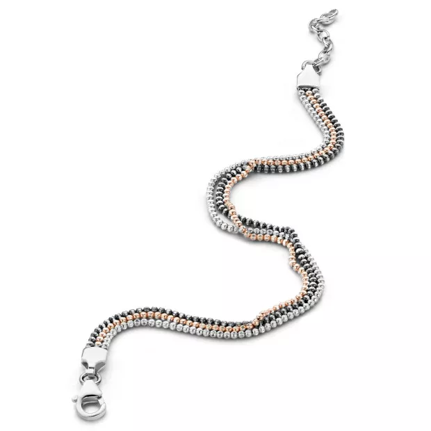 Orphelia Orphelia® Women's Sterling Silver Bracelet - Silver/Rosegold/Black ZA-7203