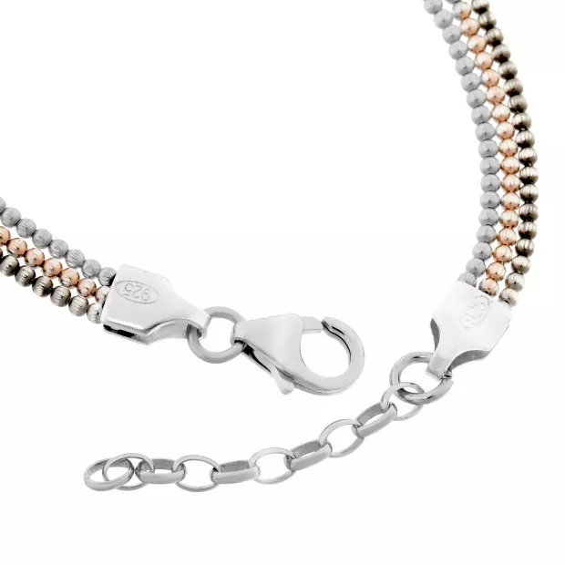 Orphelia Orphelia® Women's Sterling Silver Bracelet - Silver/Rosegold/Black ZA-7203