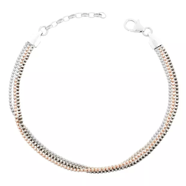orphelia Orphelia® Women's Sterling Silver Bracelet - Silver/Rosegold/Black ZA-7203