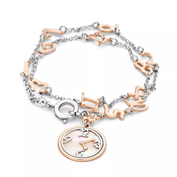 orphelia Orphelia® Women's Sterling Silver Bracelet - Silver/Rose ZA-7174