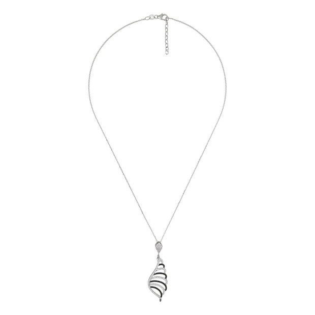 Orphelia Orphelia® Women's Sterling Silver Chain With Pendant - Silver/Black ZH-4839