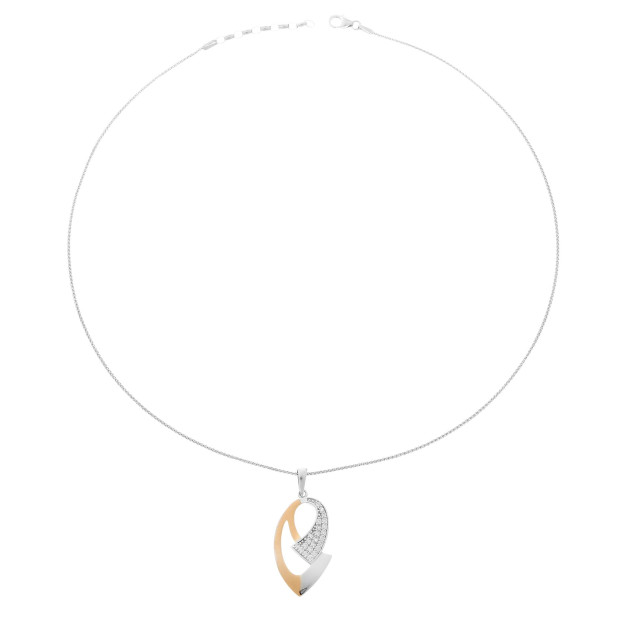 Orphelia Orphelia® Women's Sterling Silver Chain With Pendant - Silver/Rose ZH-6004