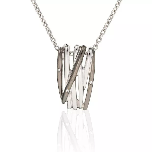 orphelia Orphelia® Women's Sterling Silver Chain with Pendant - Silver/Black ZH-6038/2