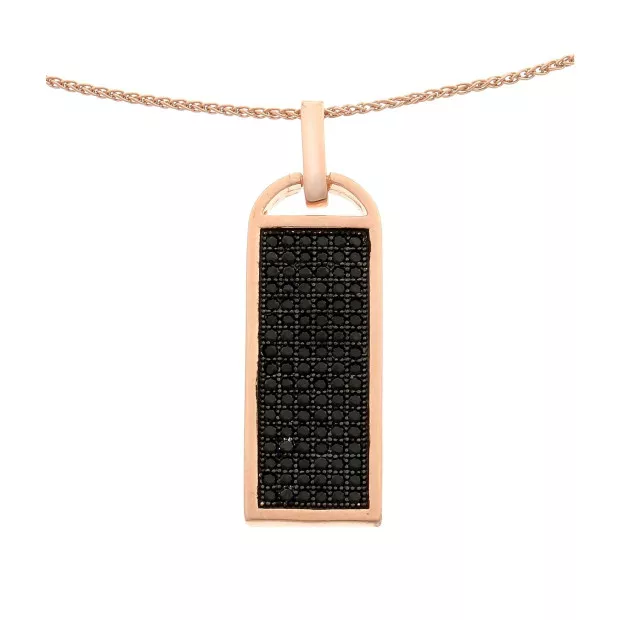 orphelia Orphelia® Women's Sterling Silver Chain with Pendant - Black/Rose ZH-6045