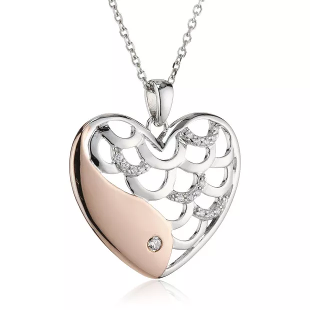 orphelia Orphelia® Women's Sterling Silver Chain with Pendant - Silver/Rose ZH-4797