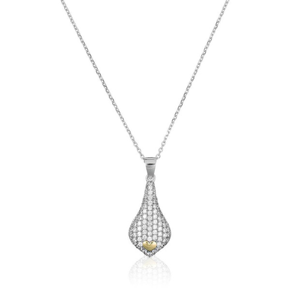 Orphelia Orphelia® Women's Sterling Silver Chain With Pendant - Silver/Gold ZH-4880