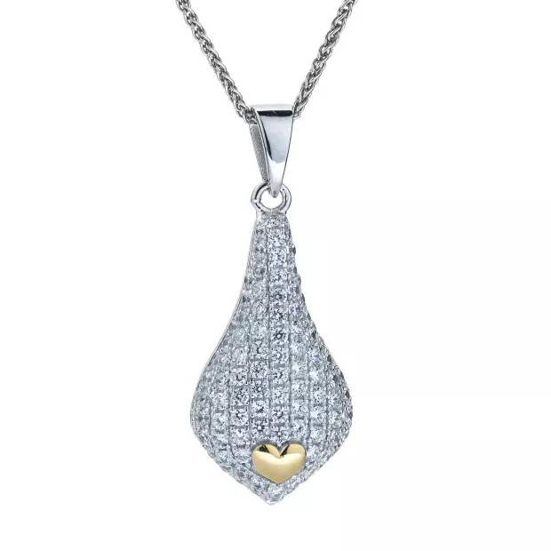 orphelia Orphelia® Women's Sterling Silver Chain with Pendant - Silver/Gold ZH-4880
