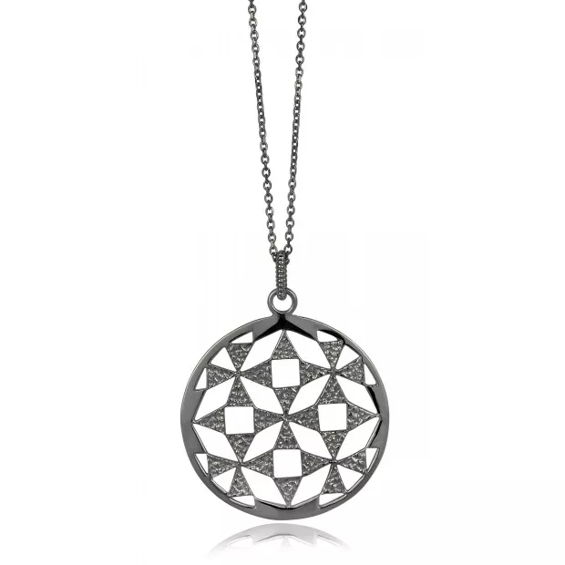 orphelia Orphelia® Women's Sterling Silver Chain with Pendant - Black ZH-6037/2