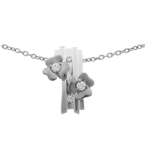 Orphelia Orphelia® Women's Sterling Silver Chain With Pendant - Silver/Black ZH-6039/2