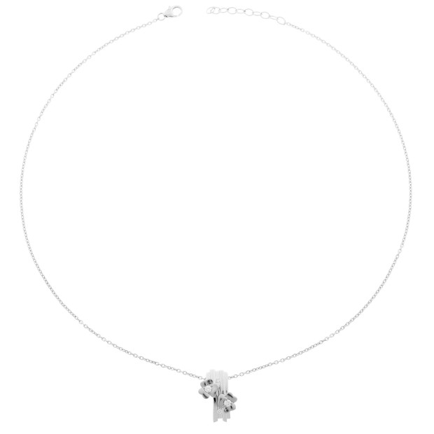 Orphelia Orphelia® Women's Sterling Silver Chain With Pendant - Silver/Black ZH-6039/2