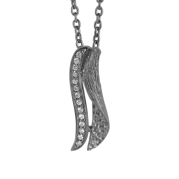orphelia Orphelia® Women's Sterling Silver Chain with Pendant - Black ZH-6030/2