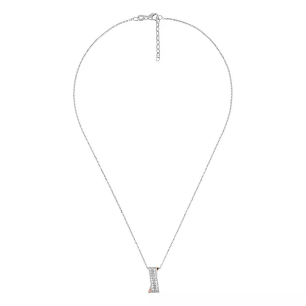 Orphelia Orphelia® Women's Sterling Silver Chain With Pendant - Silver/Rose ZH-4833