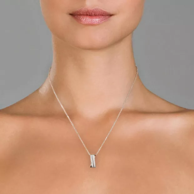 Orphelia Orphelia® Women's Sterling Silver Chain With Pendant - Silver/Rose ZH-4833