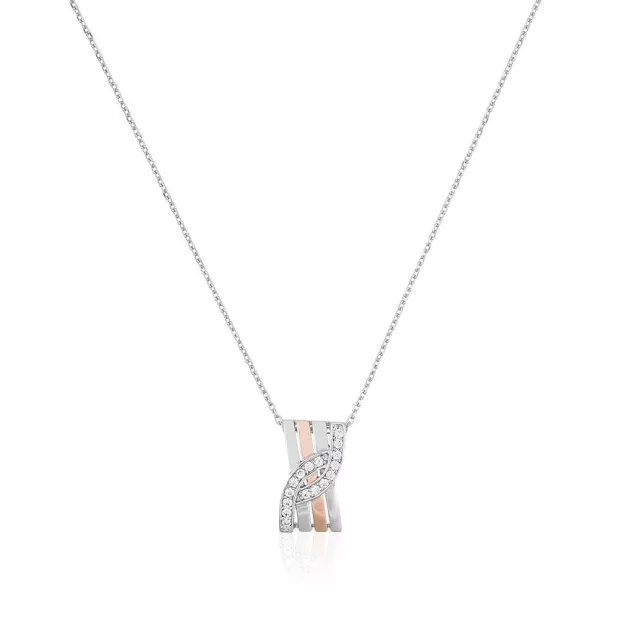 orphelia Orphelia® Women's Sterling Silver Chain with Pendant - Silver/Rose ZH-4831