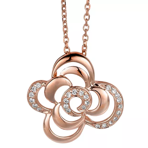 orphelia Orphelia® Women's Sterling Silver Chain with Pendant - Rose ZH-4864/1