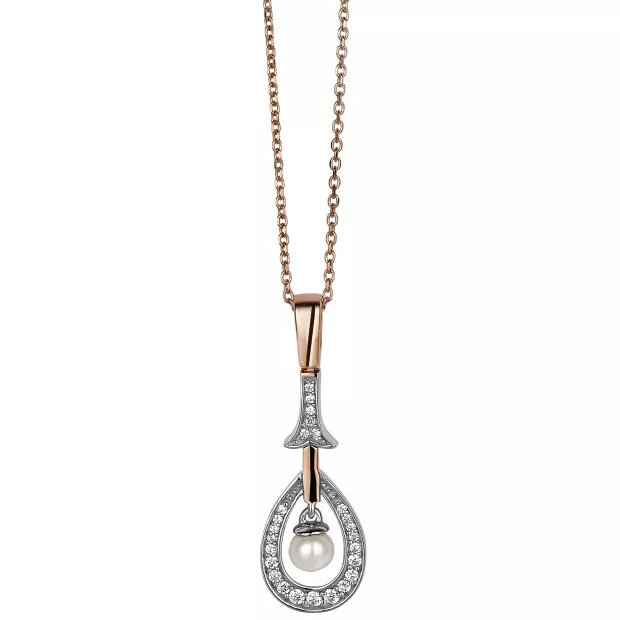 Orphelia Orphelia® Women's Sterling Silver Chain With Pendant - Silver/Rose ZH-4796