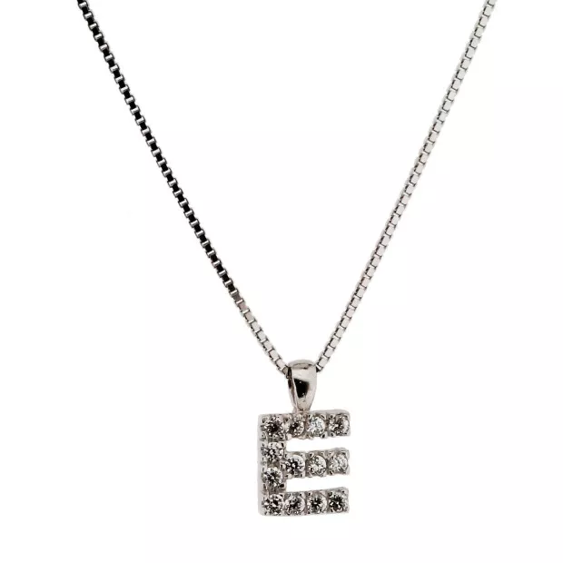 orphelia Orphelia® Women's Sterling Silver Chain with Pendant - Silver ALPHABET/E