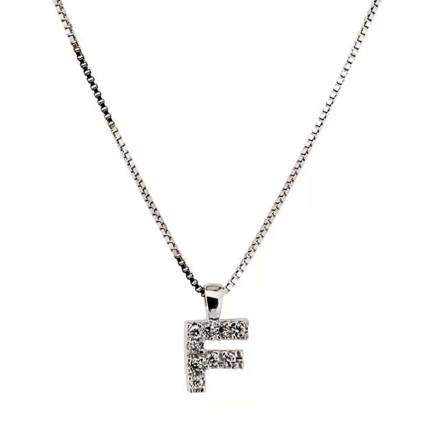 orphelia Orphelia® Women's Sterling Silver Chain with Pendant - Silver ALPHABET/F