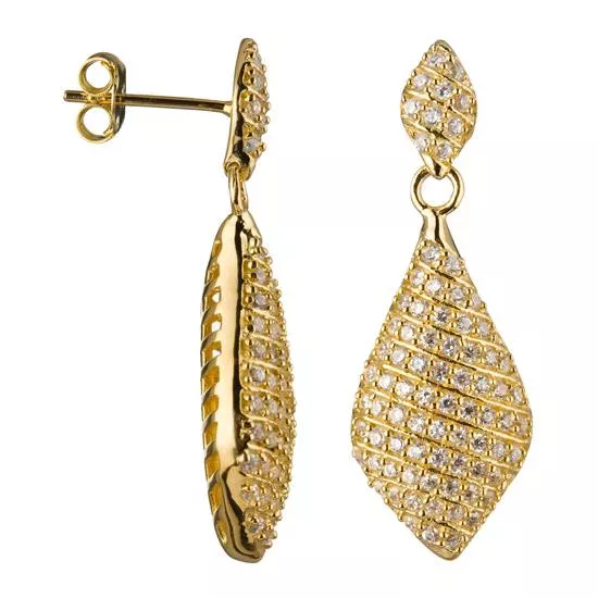 orphelia Orphelia® Women's Sterling Silver Drop Earrings - Gold ZO-5886-GOLD