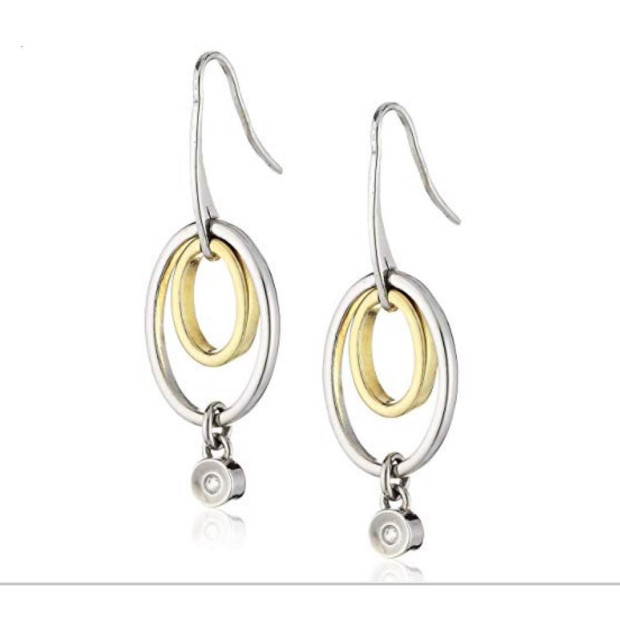 Orphelia Orphelia® Women's Sterling Silver Drop Earrings - Silver/Gold ZO-5705
