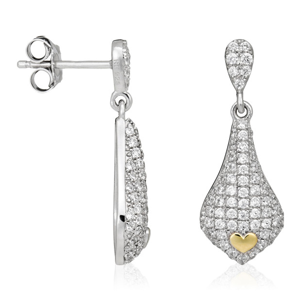 Orphelia Orphelia® Women's Sterling Silver Drop Earrings - Silver/Gold ZO-5220