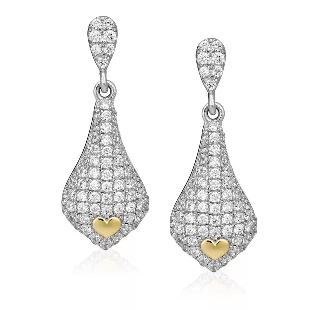 orphelia Orphelia® Women's Sterling Silver Drop Earrings - Silver/Gold ZO-5220