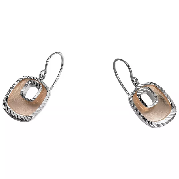 Orphelia Orphelia® Women's Sterling Silver Drop Earrings - Silver/Rose ZO-5188