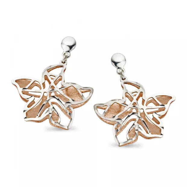 orphelia Orphelia® Women's Sterling Silver Drop Earrings - Silver/Rose ZO-5151