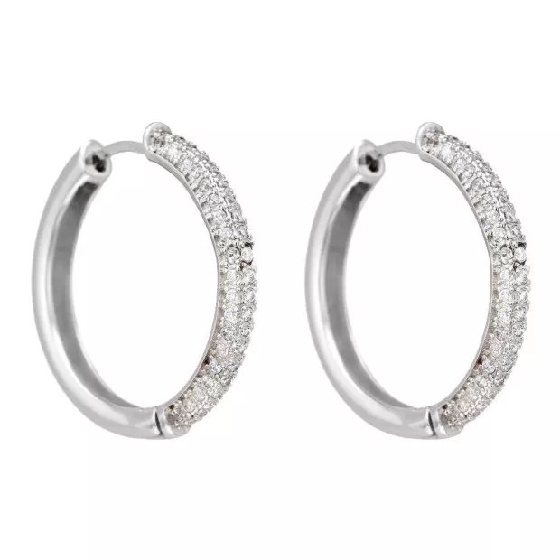 orphelia Orphelia® Women's Sterling Silver Hoop Earrings - Silver ZO-5941