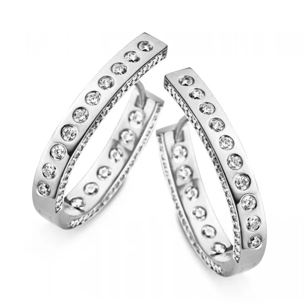 orphelia Orphelia® Women's Sterling Silver Hoop Earrings - Silver ZO-5072