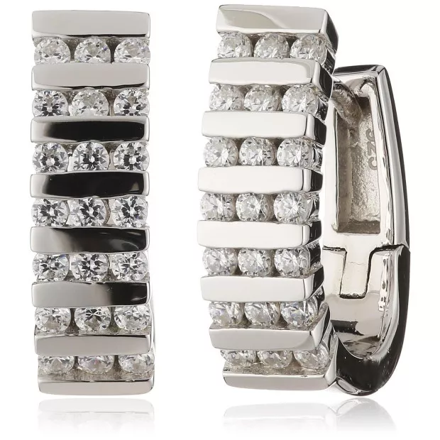 Orphelia Orphelia® Women's Sterling Silver Hoop Earrings - Silver ZO-5087