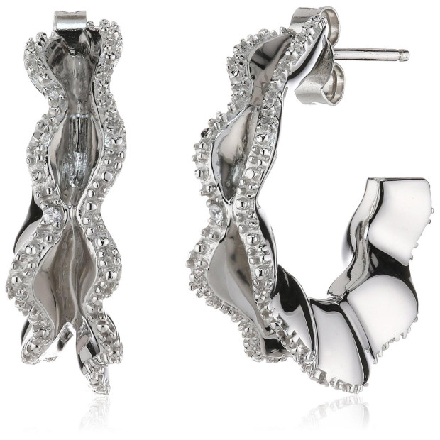 orphelia Orphelia® Women's Sterling Silver Hoop Earrings - Silver ZO-5792