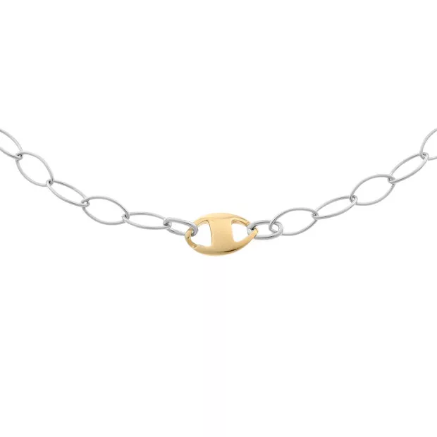 Orphelia Orphelia® Women's Sterling Silver Necklace - Silver/Gold ZK-2649