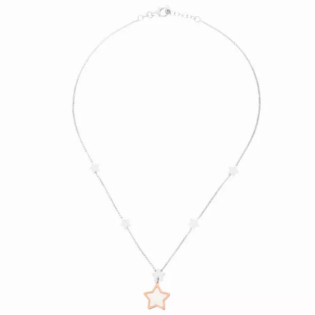 Orphelia Orphelia® Women's Sterling Silver Necklace - Silver/Rose ZK-7167