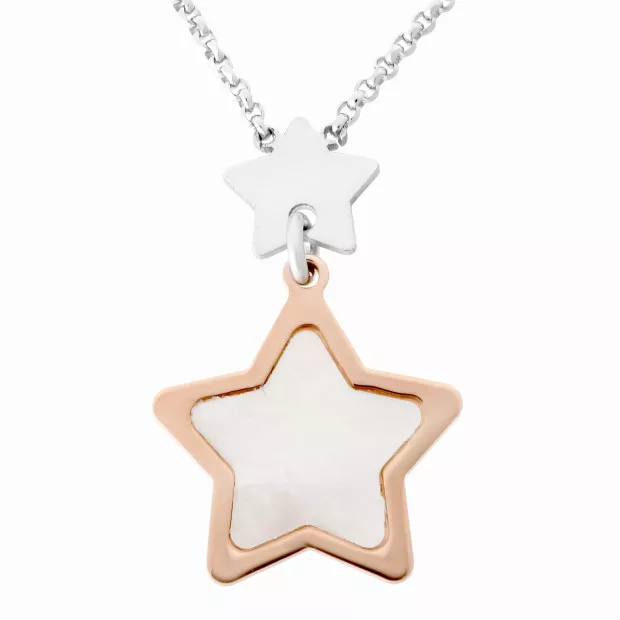 orphelia Orphelia® Women's Sterling Silver Necklace - Silver/Rose ZK-7167