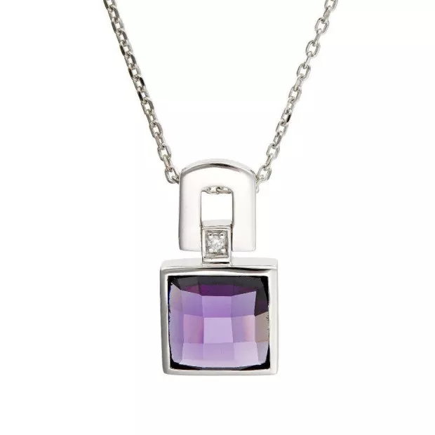 orphelia Orphelia® Women's Sterling Silver Pendant with Chain - White ZH-4617