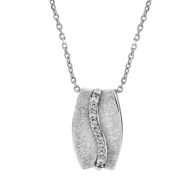orphelia Orphelia® Women's Sterling Silver Pendant with Chain - White ZH-4481