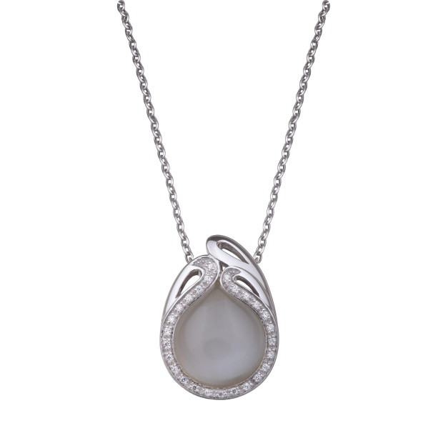 Orphelia Orphelia® Women's Sterling Silver Pendant With Chain - White ZH-4569