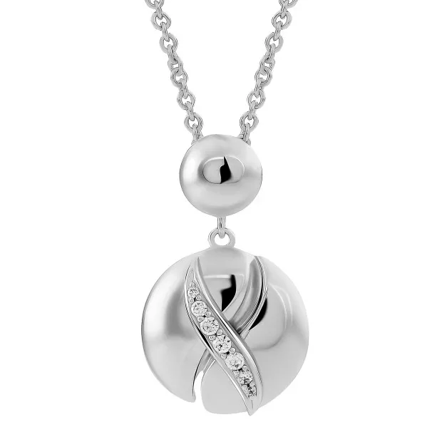 orphelia Orphelia® Women's Sterling Silver Pendant with Chain - White ZH-4487