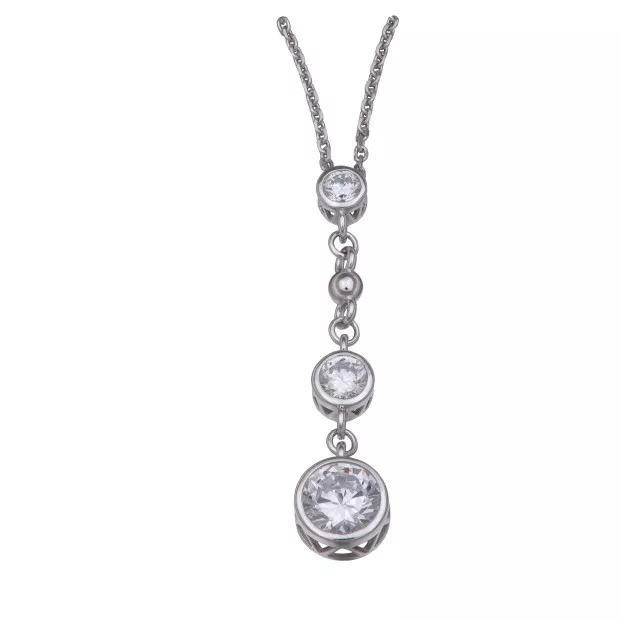 orphelia Orphelia® Women's Sterling Silver Pendant with Chain - White ZH-4496