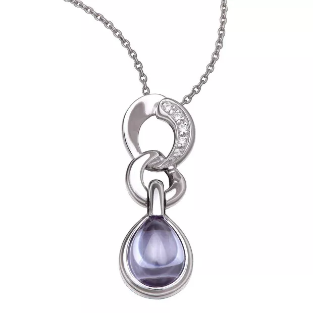 orphelia Orphelia® Women's Sterling Silver Pendant with Chain - White ZH-4540