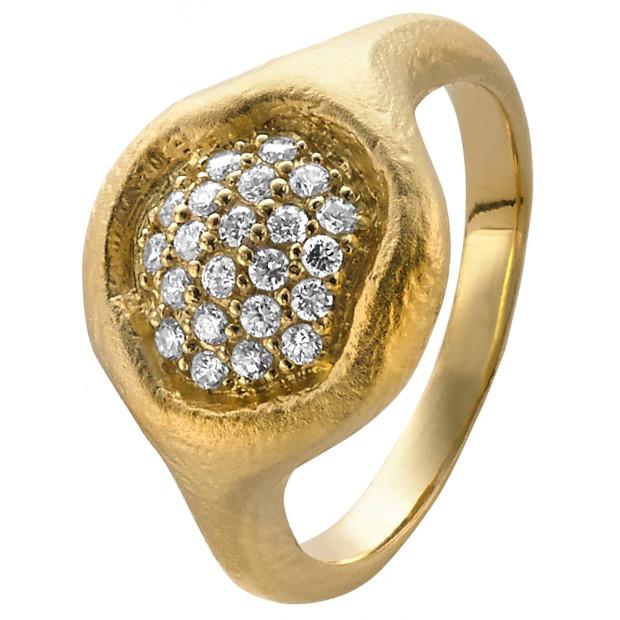 orphelia Orphelia® Women's Sterling Silver Ring - Gold ZR-3924/1