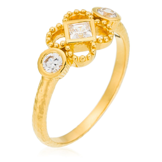 orphelia Orphelia® Women's Sterling Silver Ring - Gold ZR-6032/2